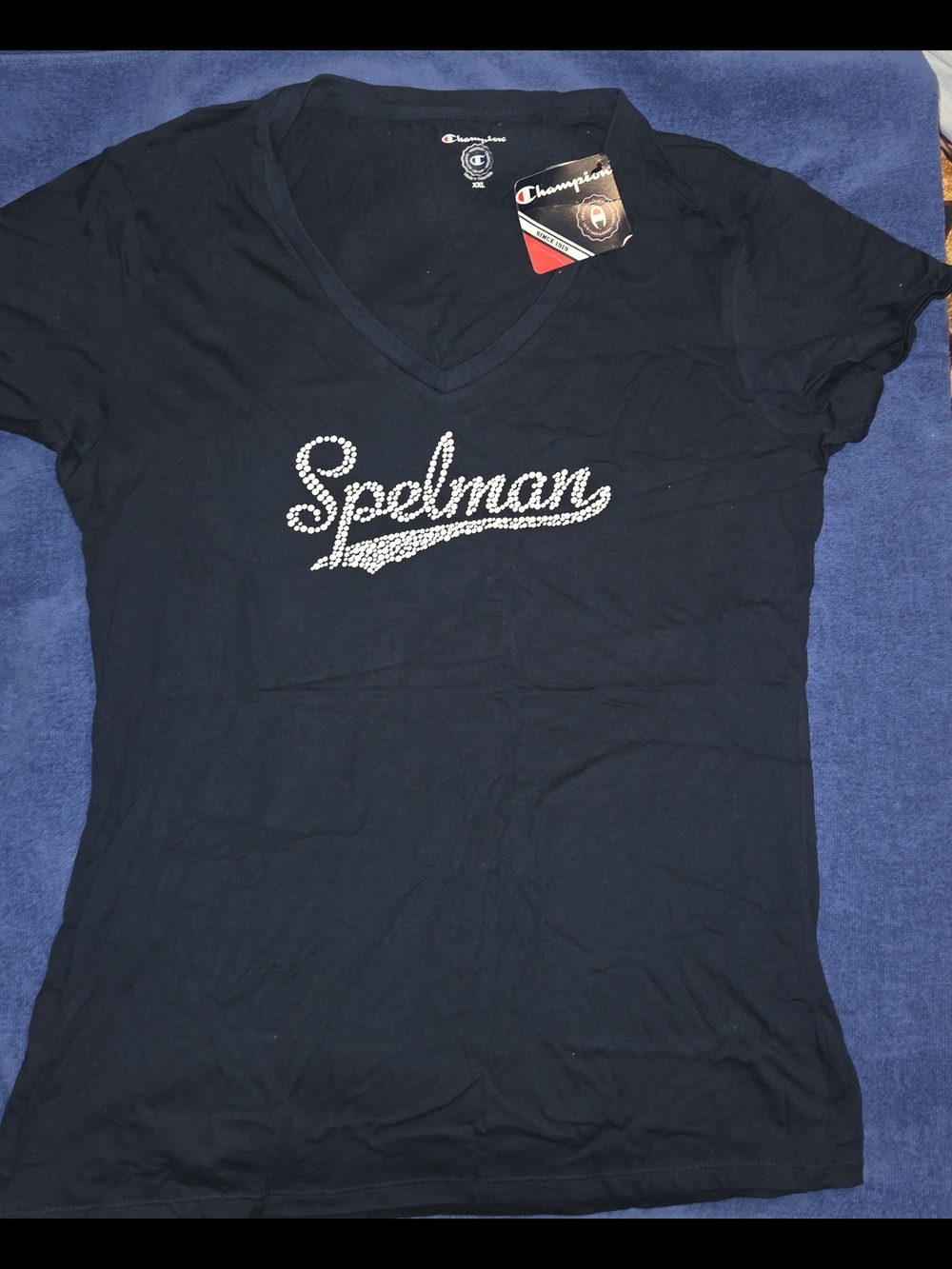 'Spelman' Raised-Texture V-Neck Tee, Ladies Fit, Size XXL